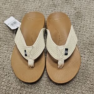 Nautica Women's Cream and Tan Sandals